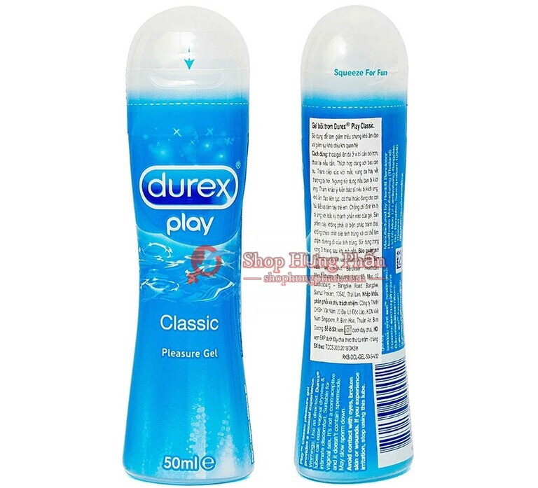 Sử dụng gel bôi trơn Durex Play Classic thoải mái với bao cao su, đồ chơi tình dục