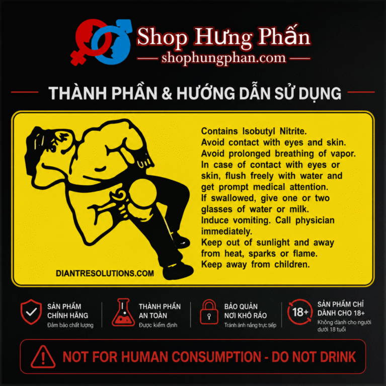 bảng thành phần Popper PIG SWEAT 30ml